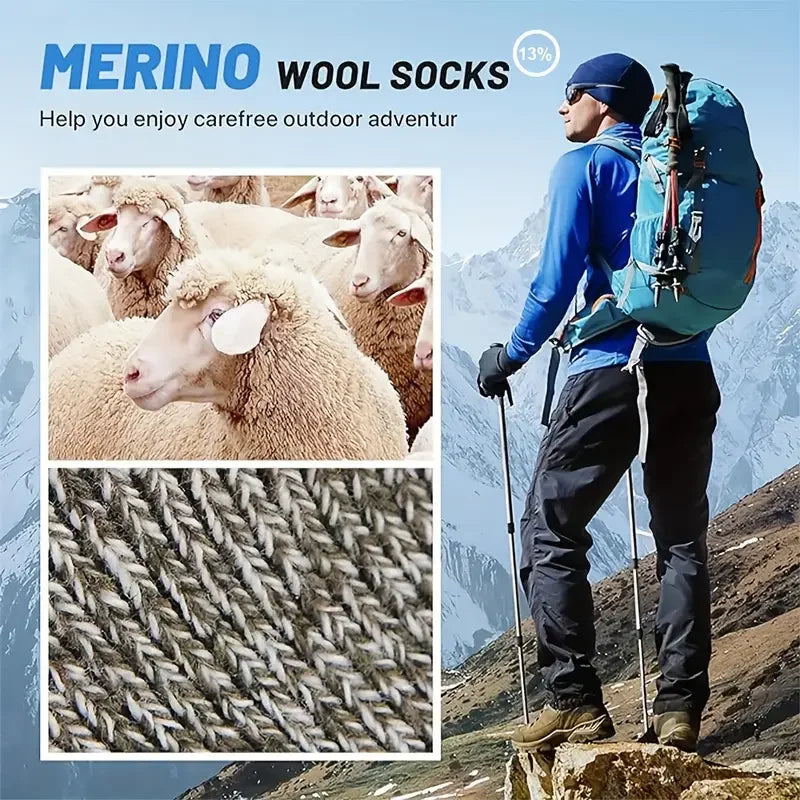 Merino-Wollsocken warm & gepolstert 5er-Set | WarmStride™