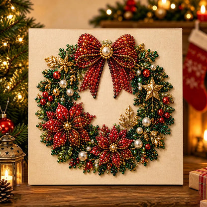 DIY Perlenbild Weihnachten mit Holzrahmen