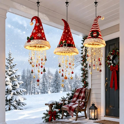 LED-Hängeleuchte in Weihnachtsmützenform