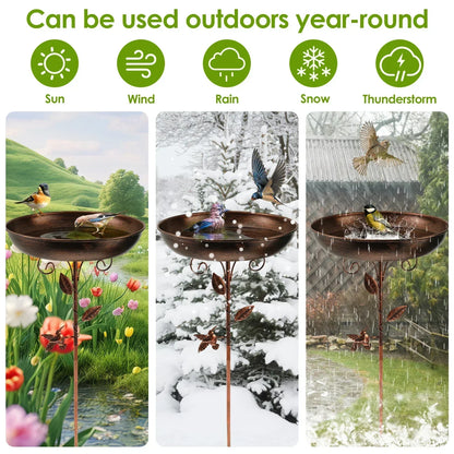 BirdHaven™ | Vogelbad | Mit Ständer | Robuste Metallschale