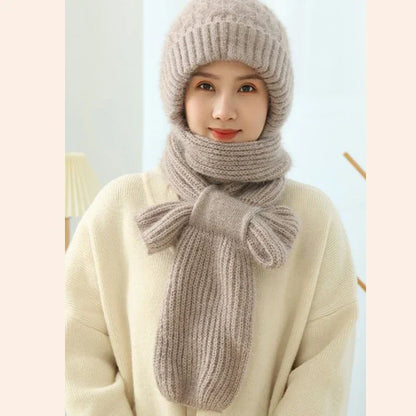 CozyKnit™ | Luxuriöses Strickmützen- & Schal-Set für stilvolle Wärme im Winter