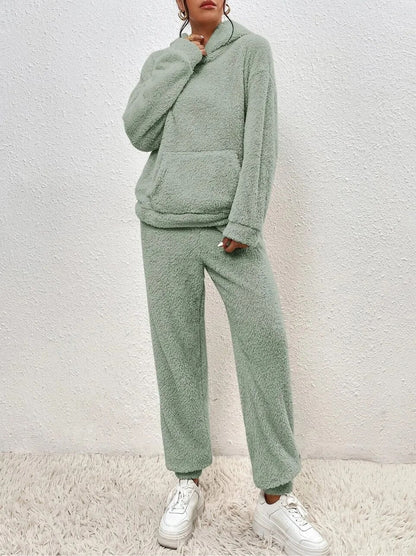 Ultra-bequemer Teddy Hausanzug mit Kapuze – Lana