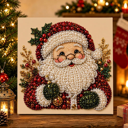 DIY Perlenbild Weihnachten mit Holzrahmen