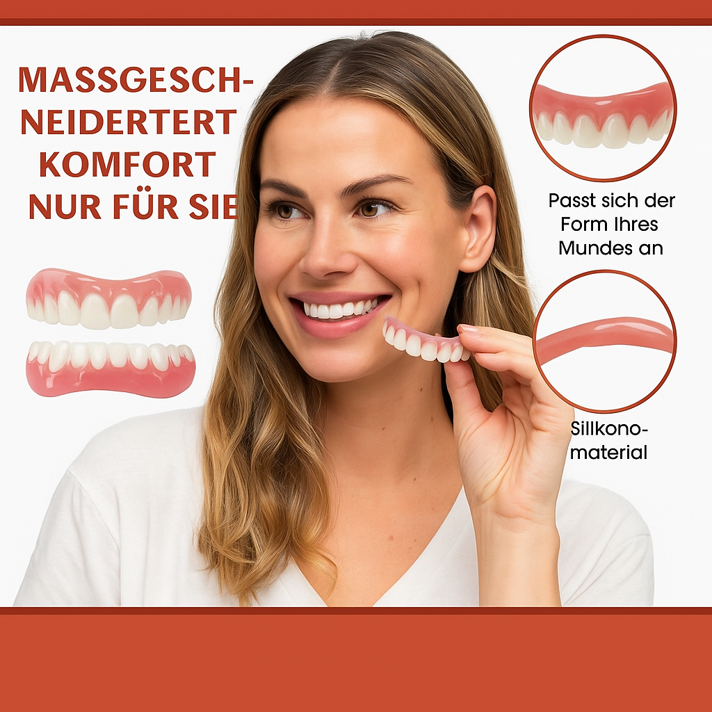 Sofortiger Komfort & sicheres Lächeln | SiliconeAdjust™ Zahnersatz-Kit