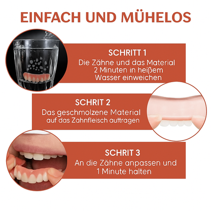 Sofortiger Komfort & sicheres Lächeln | SiliconeAdjust™ Zahnersatz-Kit