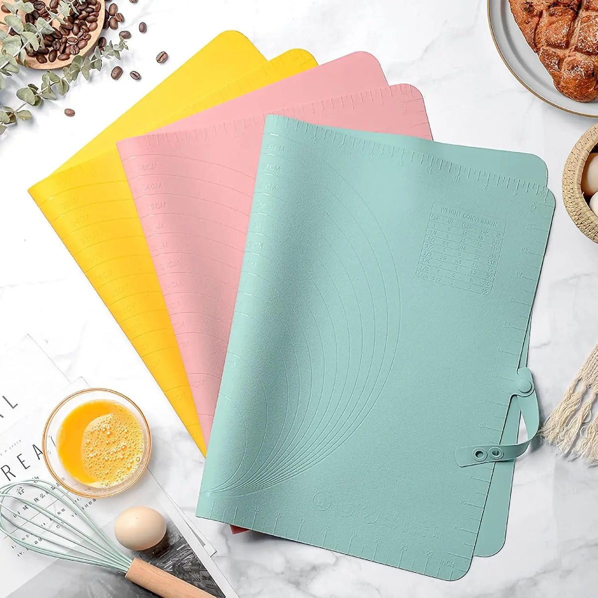 Silikon-Backmatte in drei Farben
