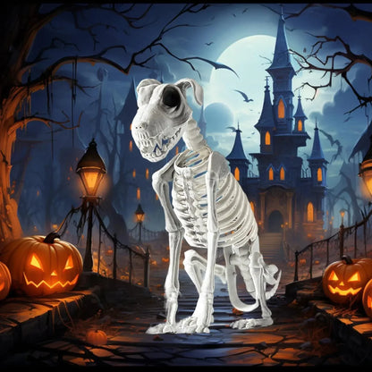 Halloween Skelett Hund Dekoration wetterfest 44 cm