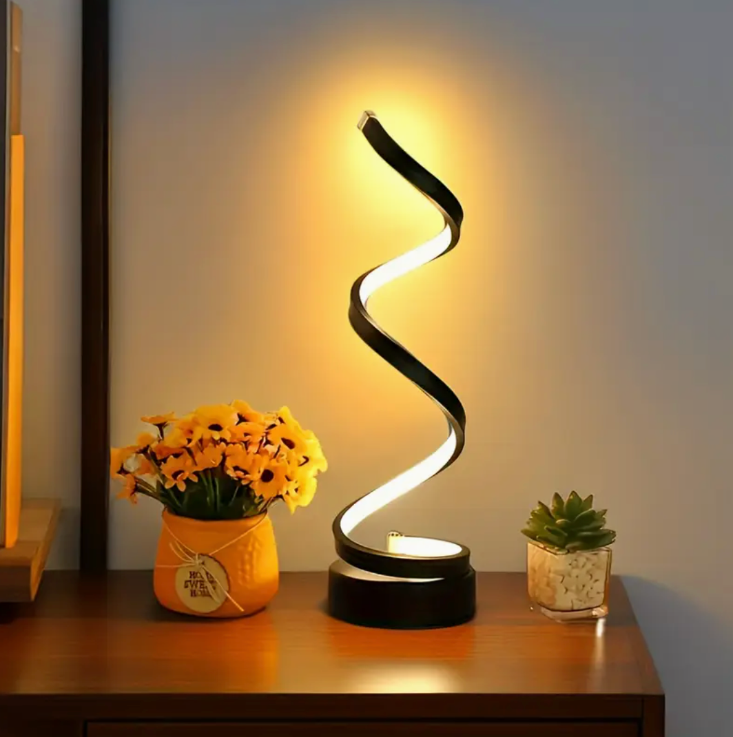 Spiral-Tischlampe LED warmes Licht