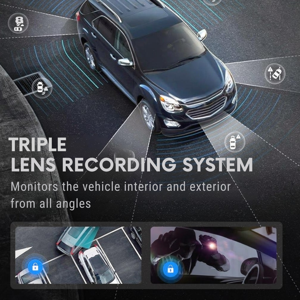 SafeRoute™ | Dashcam für Auto vorne und hinten | Weitwinkel | App Steuerung
