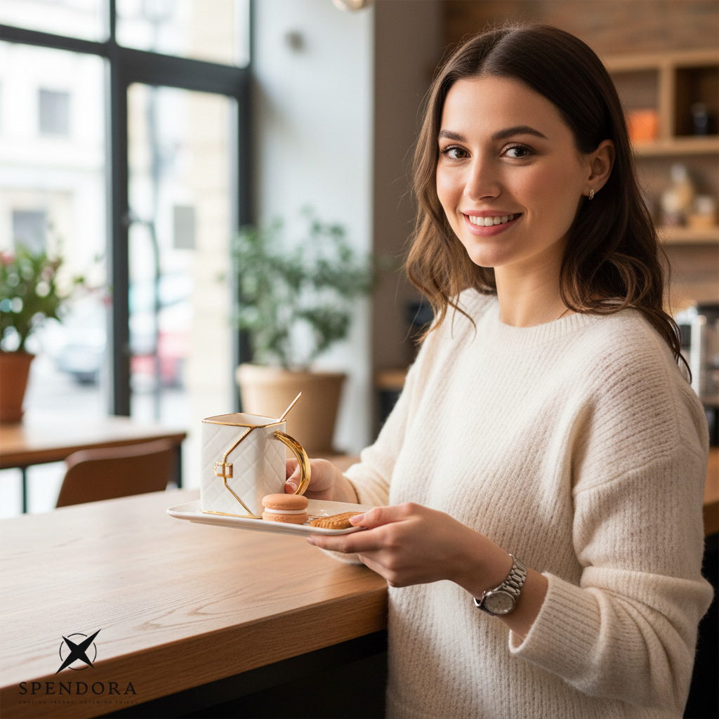 Frau mit Handtaschen-Tasse