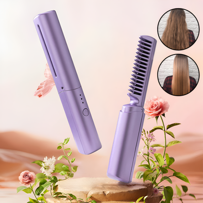 HeatComb™ | Kabellose 2-in-1 Glätt- & Lockenbürste