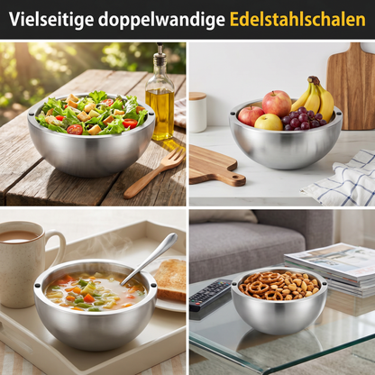 Edelstahl-Schüssel doppelwandig – Kaltes bleibt kalt, Warmes bleibt warm