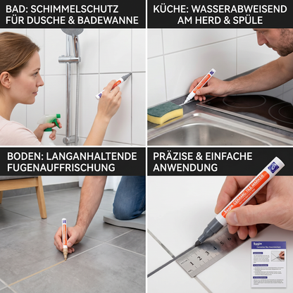2+2 GRATIS | Schimmelhemmender und wasserfester Fugenstift für Fliesen