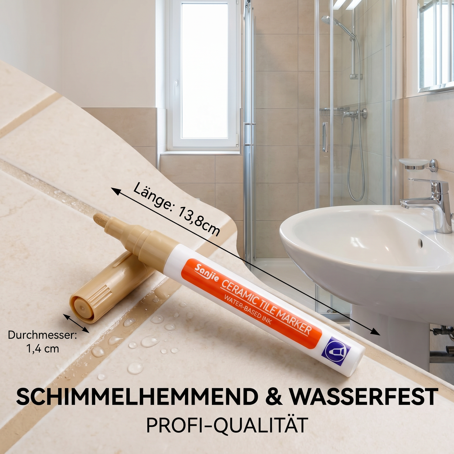 2+2 GRATIS | Schimmelhemmender und wasserfester Fugenstift für Fliesen