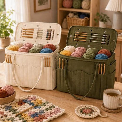 Stricknadel Etui aus Baumwoll Canvas zum Aufrollen