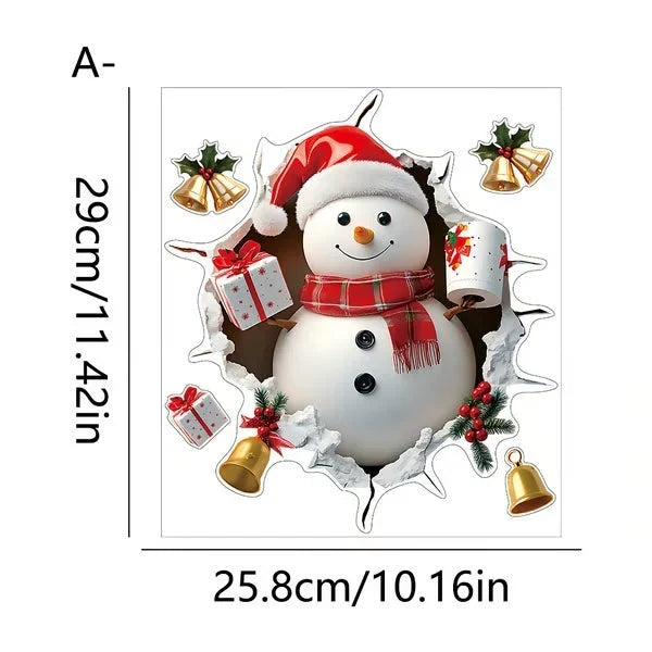3D Weihnachtsmann Wandsticker aus PVC