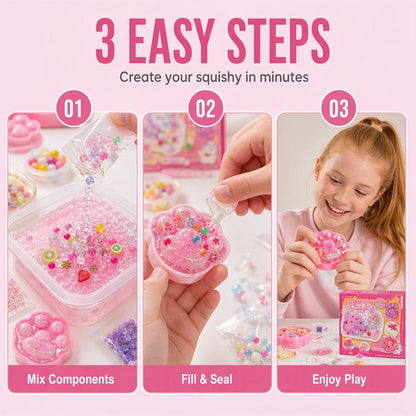 DIY Knetball Bastelset mit Schleim Glitzer und Perlen