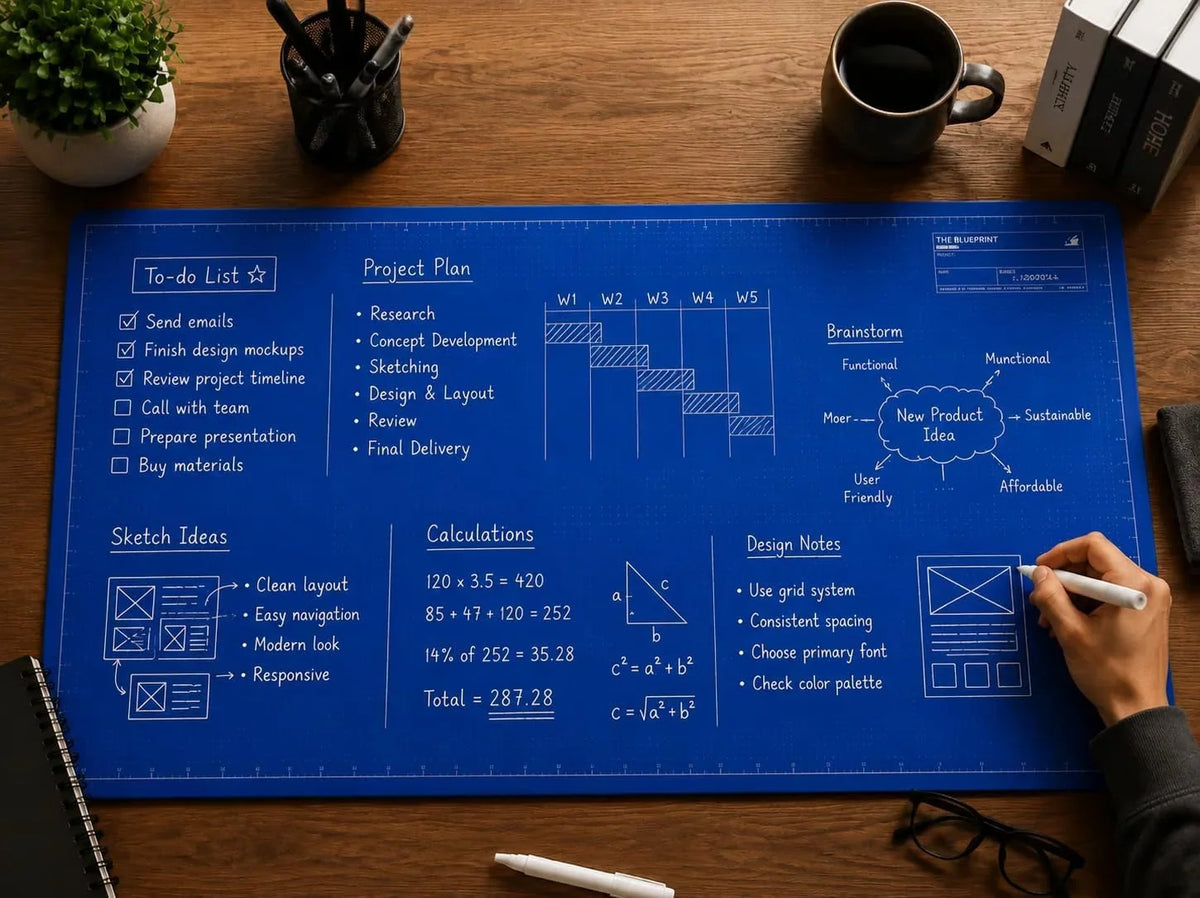 FlowWrite wiederverwendbare Schreibtischunterlage 11