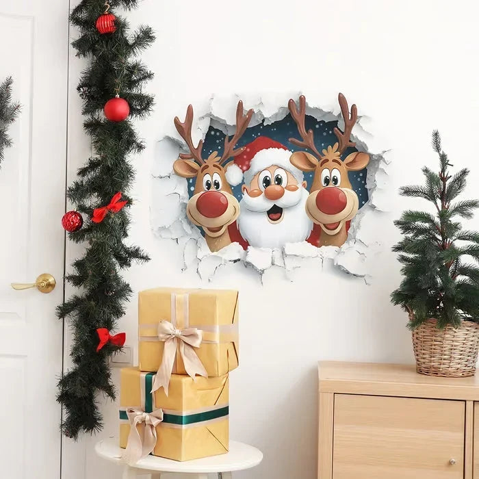 3D Weihnachtsmann Wandsticker aus PVC