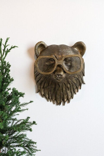 Tierkopf-Wanddeko aus Kunstharz – handbemalt