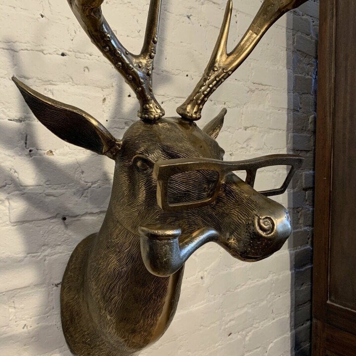 Tierkopf-Wanddeko aus Kunstharz – handbemalt