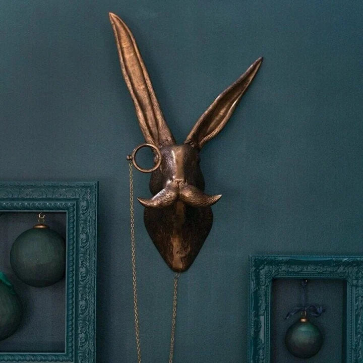 Tierkopf-Wanddeko aus Kunstharz – handbemalt
