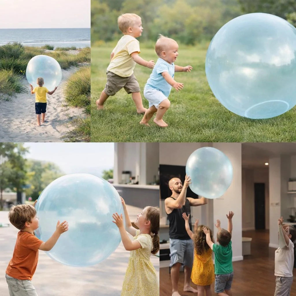 BlubberBall | Aufblasbarer Spielball XXL | Bunter Gummiball für Kinder
