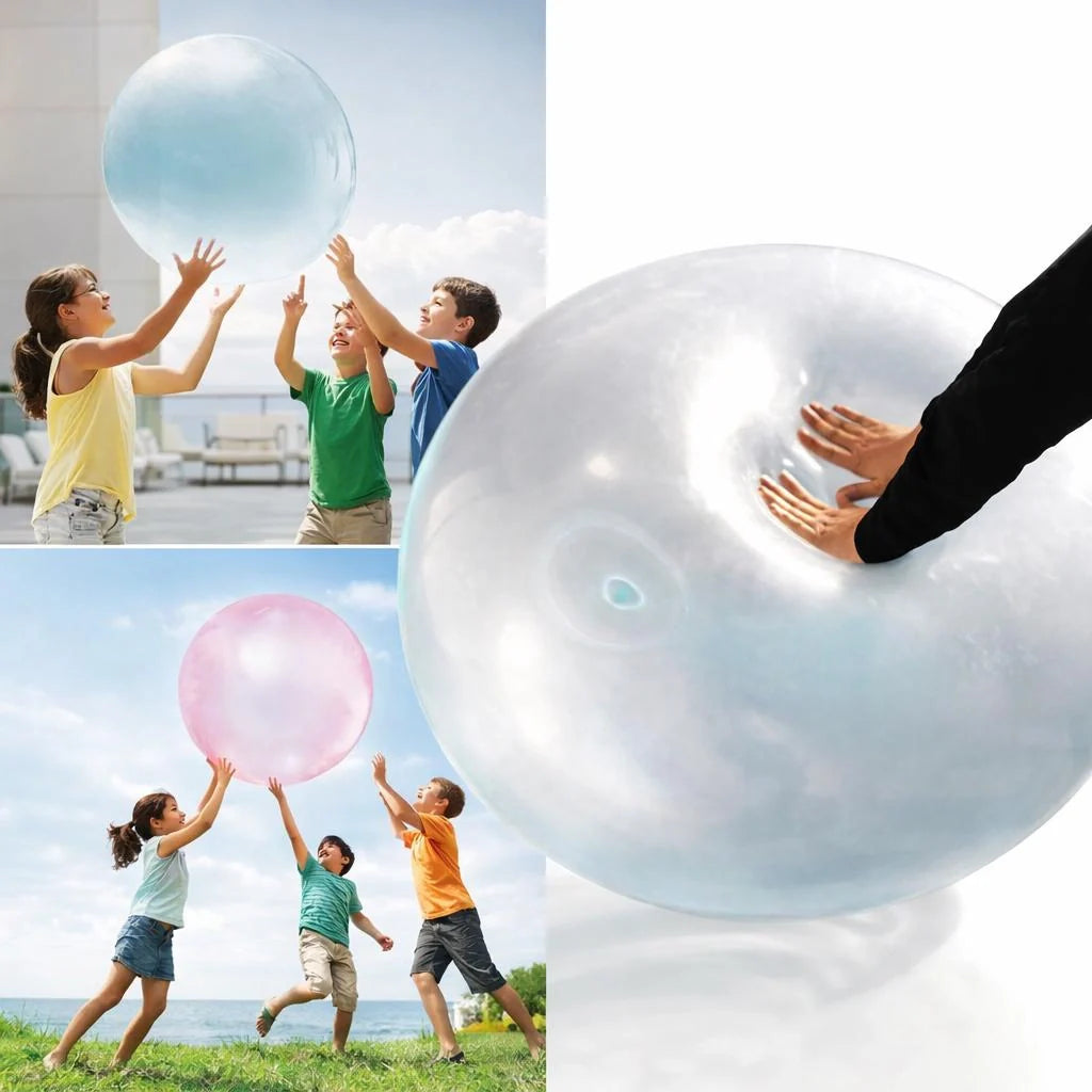 BlubberBall | Aufblasbarer Spielball XXL | Bunter Gummiball für Kinder