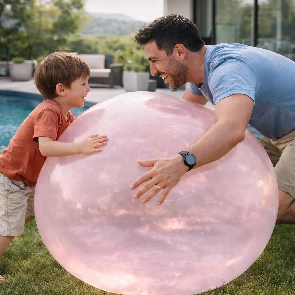 BlubberBall | Aufblasbarer Spielball XXL | Bunter Gummiball für Kinder