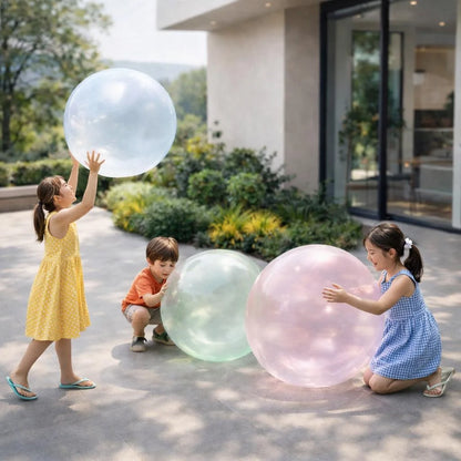 BlubberBall | Aufblasbarer Spielball XXL | Bunter Gummiball für Kinder