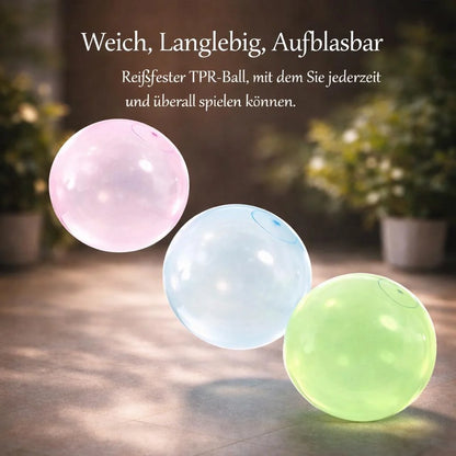 BlubberBall | Aufblasbarer Spielball XXL | Bunter Gummiball für Kinder