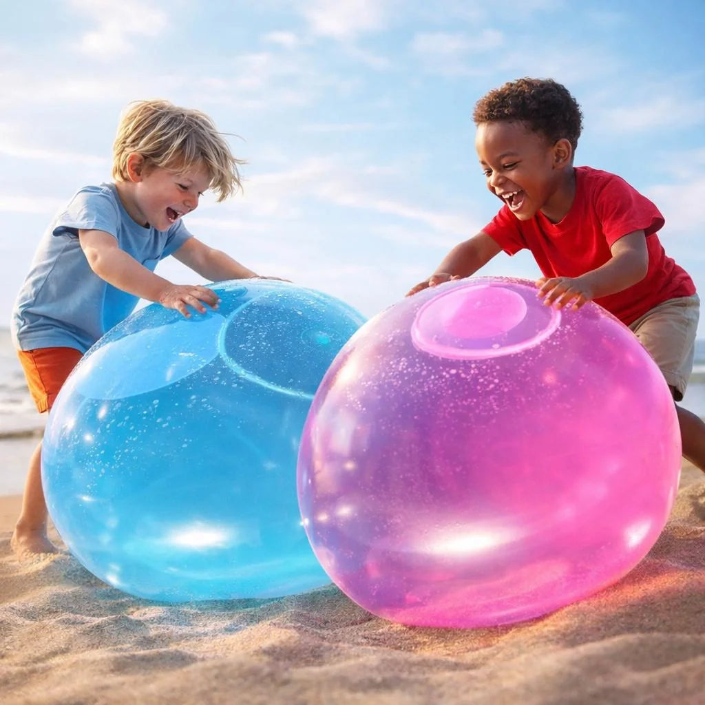 BlubberBall | Aufblasbarer Spielball XXL | Bunter Gummiball für Kinder