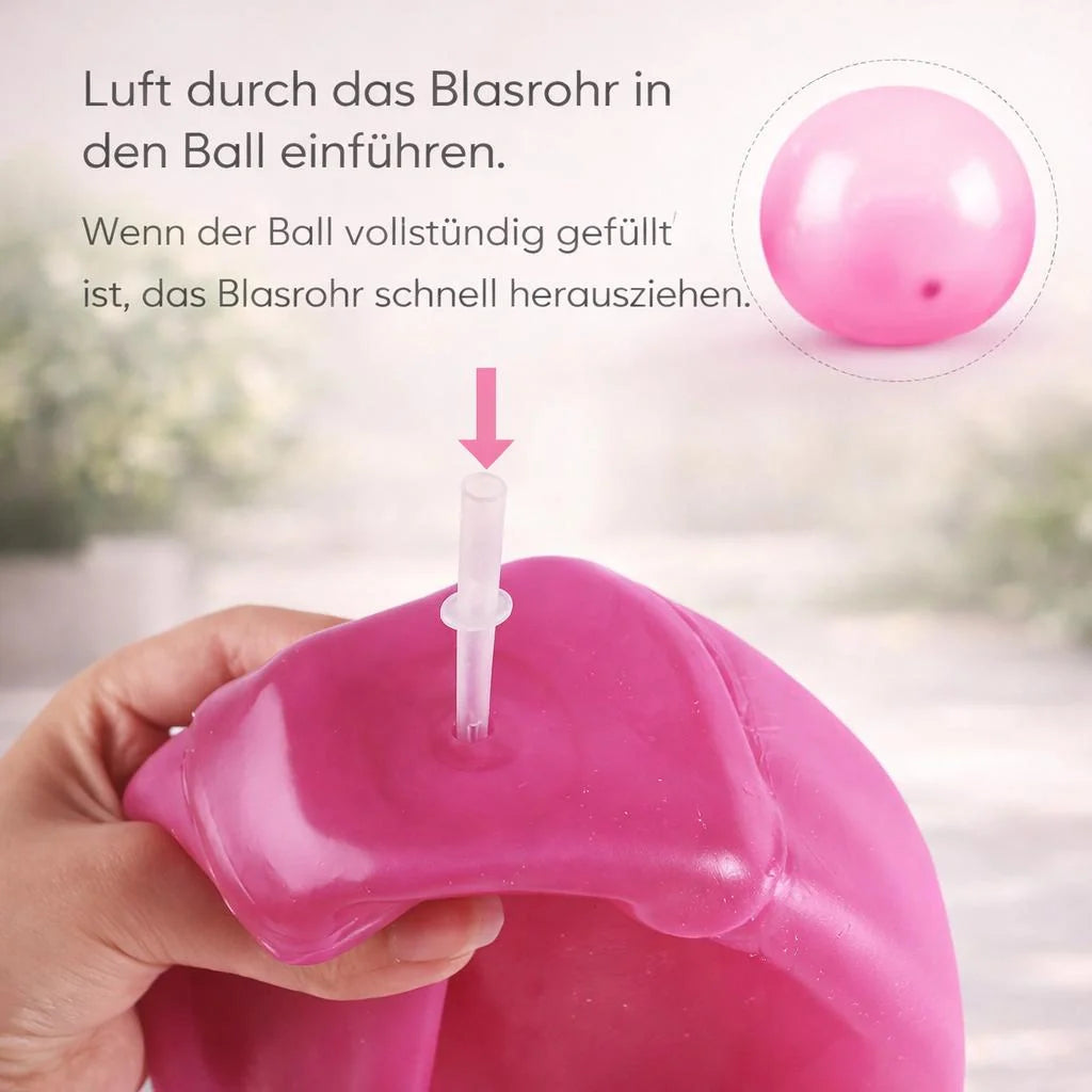 BlubberBall | Aufblasbarer Spielball XXL | Bunter Gummiball für Kinder