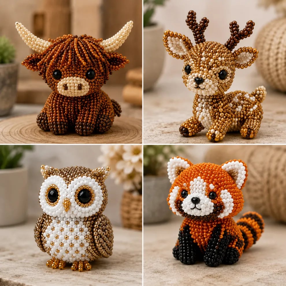 3D-Perlentiere Bastelset für Anfänger | BeadCraft Bliss