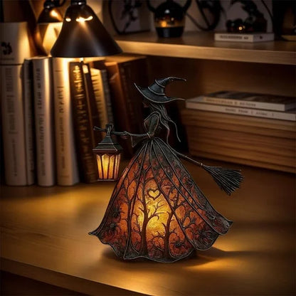 Halloween Hexenlaterne mit warmweißem LED Licht