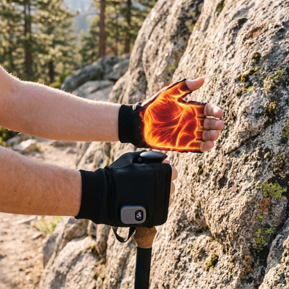 Beheizbare Fingerlose Handschuhe mit Temperaturanzeige