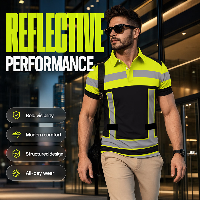 Warnschutz-Shirt mit Reflektorstreifen Kurzarm