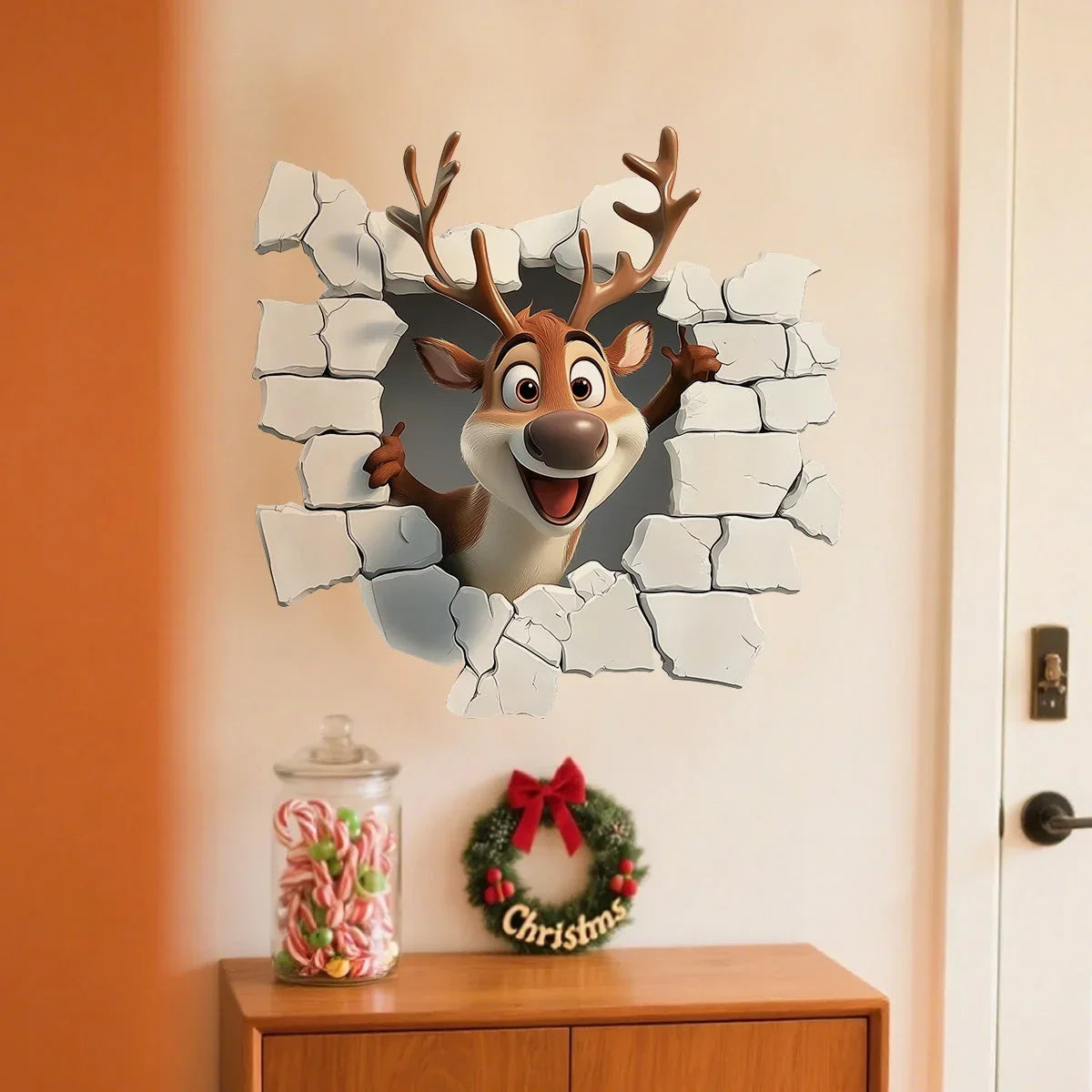 3D Weihnachtsmann Wandsticker aus PVC