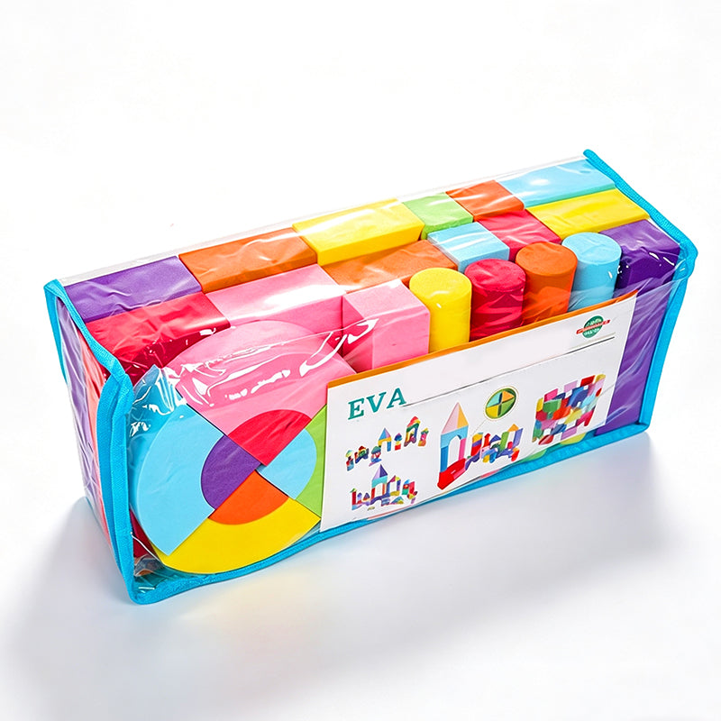ColorBurst Blocks – 52-teiliges EVA-Schaumstoff-Bauset | 50 % RABATT