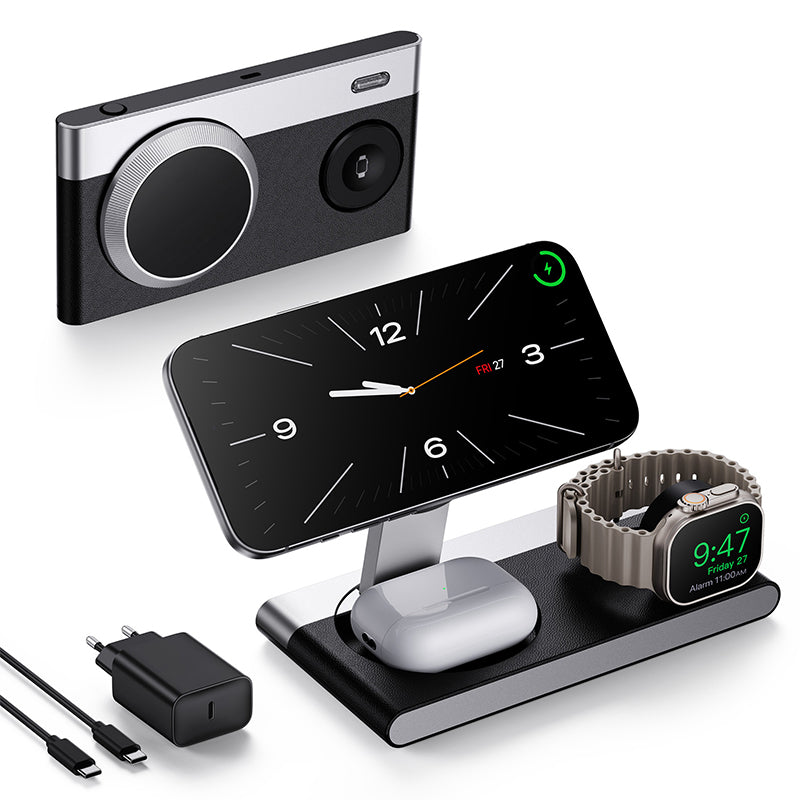 IonCharge 3-in-1 Wireless-Ladestation in Schwarz