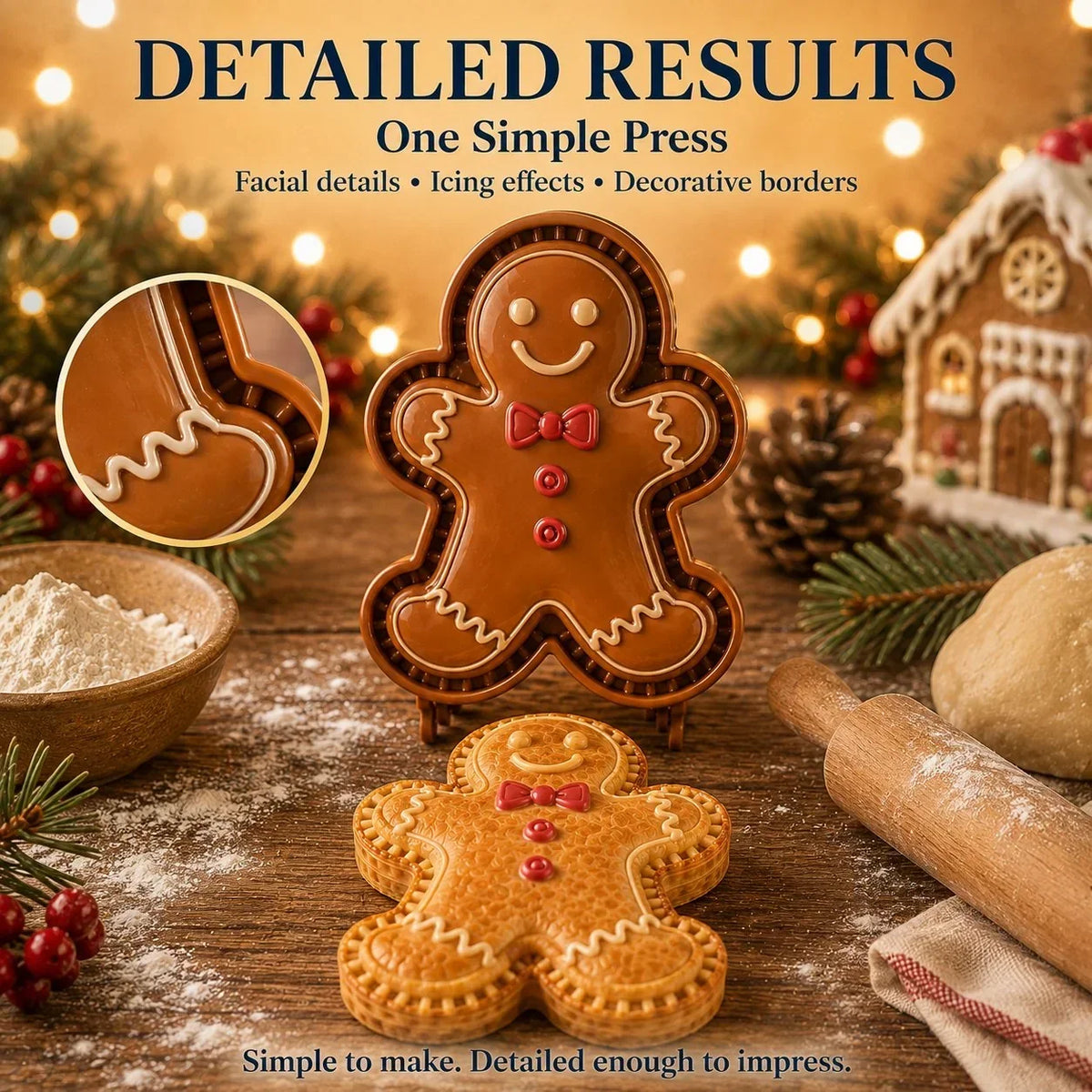 Weihnachts-Mini-Kuchenform mit 9 Motiven aus transparentem PET – wiederverwendbar, spülmaschinenfest
