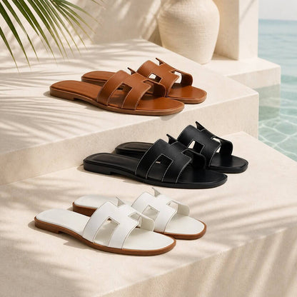 Bequeme Leder-Pantoletten für Damen | Komfortable Sommerschuhe
