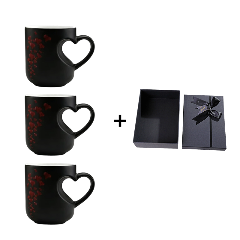 Farbwechsel Tasse mit Herzgriff aus Keramik 400 ml