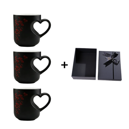 Farbwechsel Tasse mit Herzgriff aus Keramik 400 ml