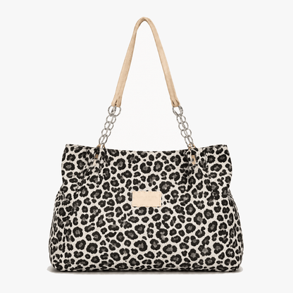 Lynxe™ Leopard-Tote – Statement-Tasche mit goldenem Ketten-Detail