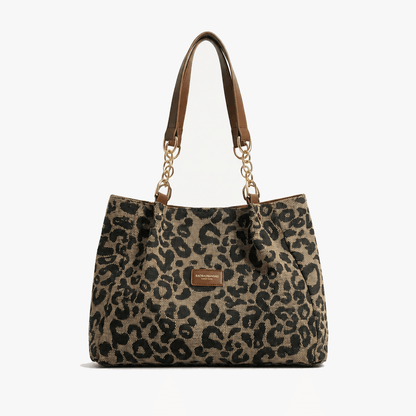 Lynxe™ Leopard-Tote – Statement-Tasche mit goldenem Ketten-Detail
