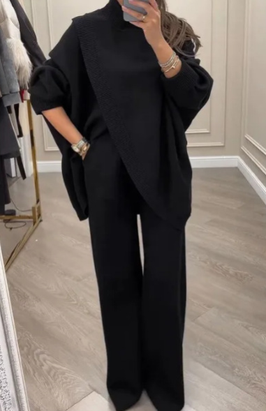 Rozela's Elegantes Zweiteiler-Strickset für Damen – Oversized & Komfort Chic