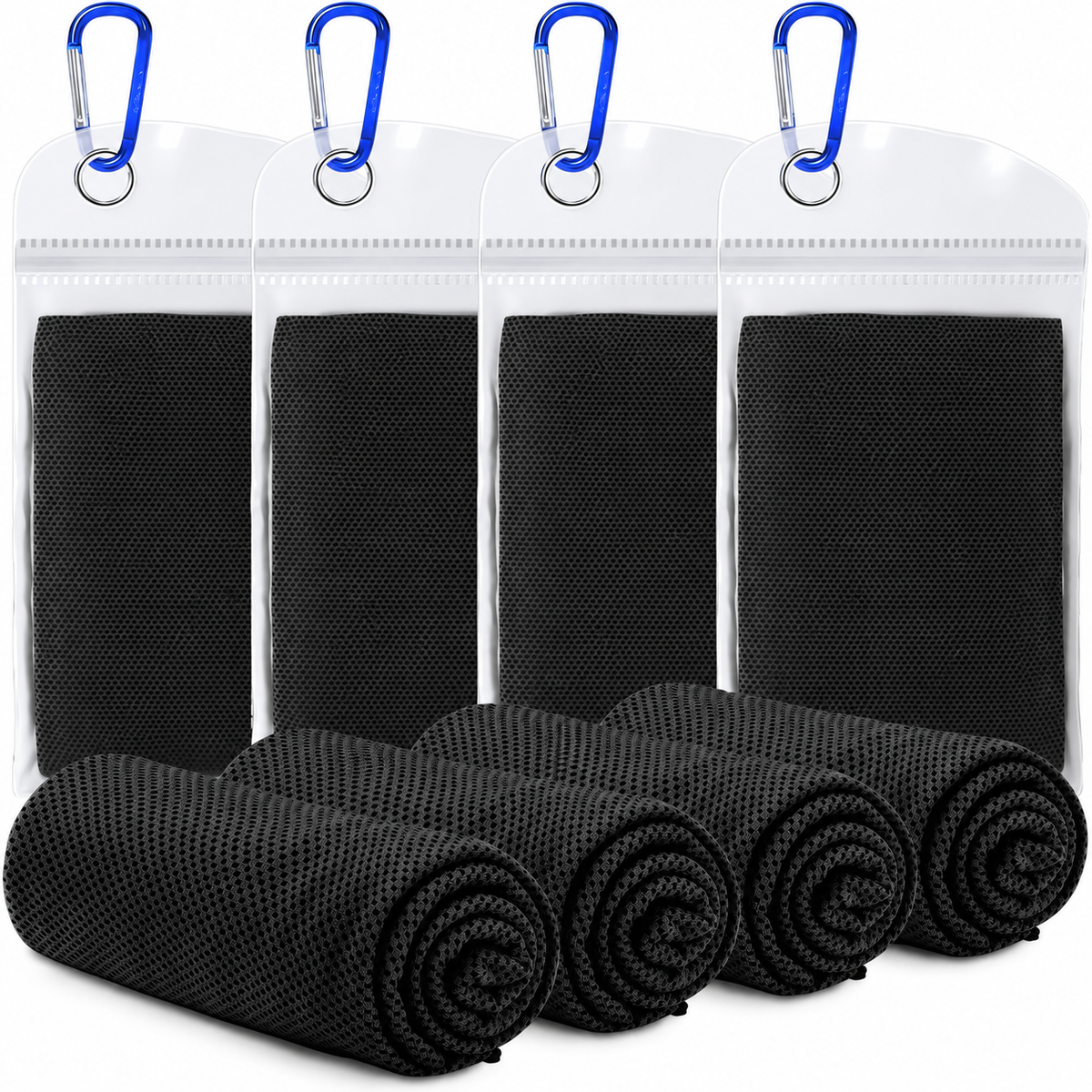 Kühlhandtücher 4er-Set aus Mikrofaser für Sport