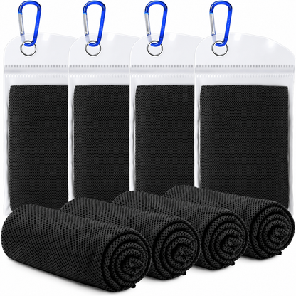 Kühlhandtücher 4er-Set aus Mikrofaser für Sport