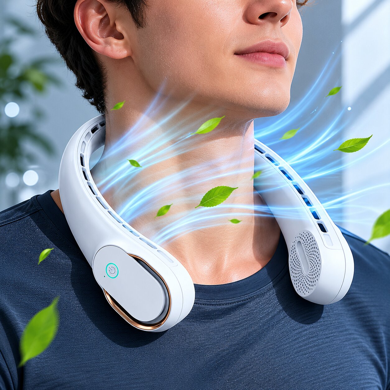 NackenAire™ Bladeless Nackenventilator – Handsfree-Abkühlung für unterwegs